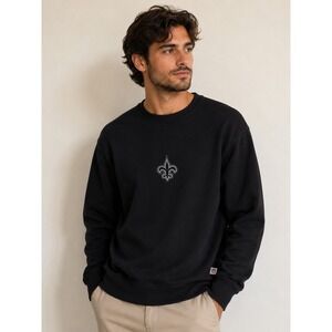 Tailgate Mens New Orleans Saints NFL Crewneck Sweatshirt Black Fleur De Lis M